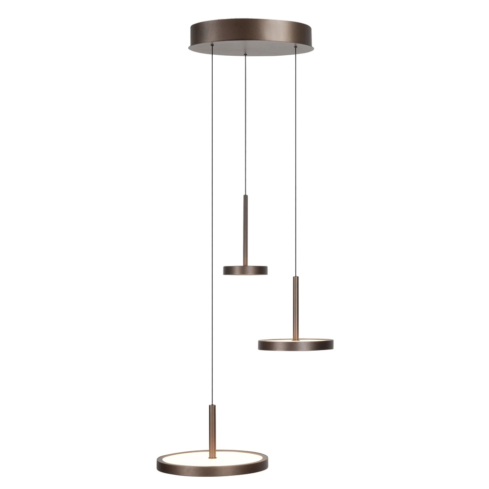 Elegante Pendellampe Falcon Runde 3 Lichs Choco Brown