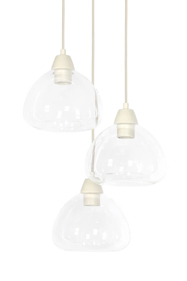 3-flammige Pendelleuchte Bisho cremefarbenes Design Ø 30cm Light & Living 8717807743307