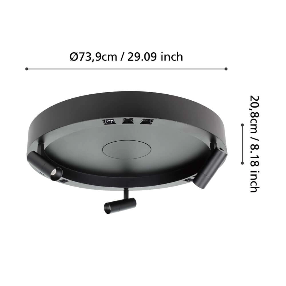 Schwarze LED-Deckenleuchte Bruscoli Ø 60cm Stars of Light 9008606221165
