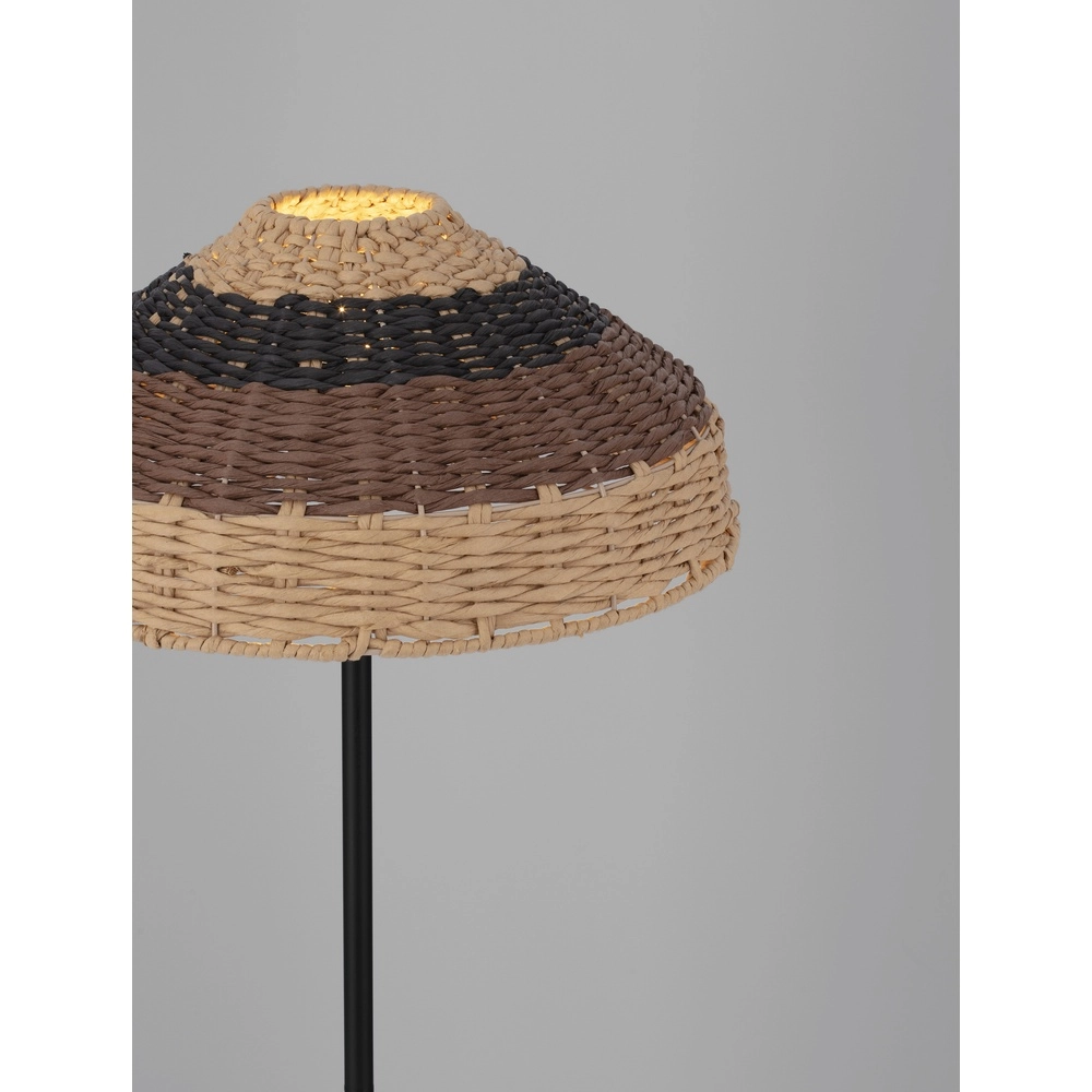 Stehlampe Caro Schwarz und Rattan Lyora 5212017453013
