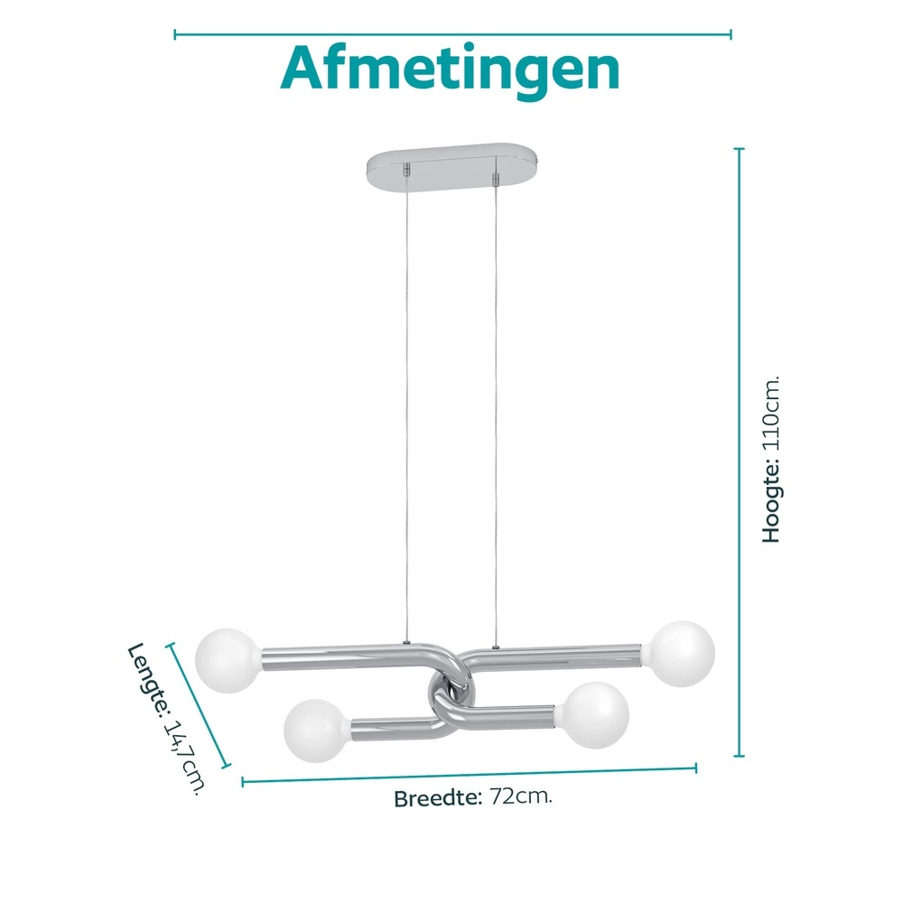 Design-Pendellampe Mellili Chrom