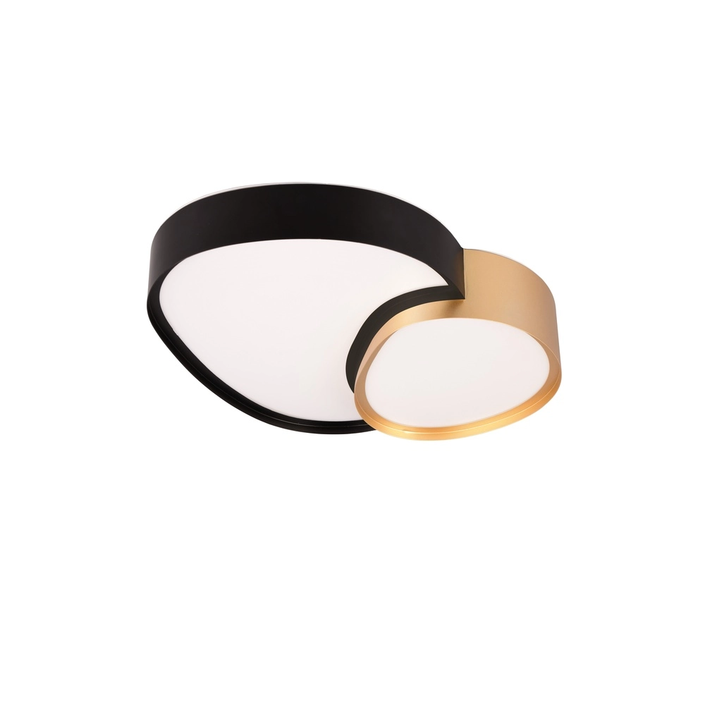 Organische Deckenleuchte Rise 43,5cm schwarz mit gold Trio 4017807600599