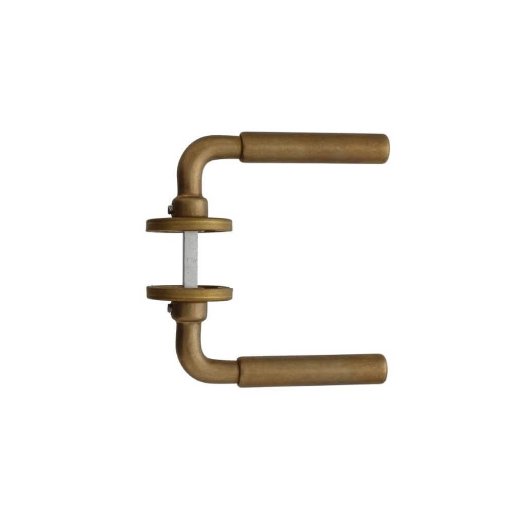 Türklinke Palma auf Rosette Messing getrommelt Intersteel 8714186485736