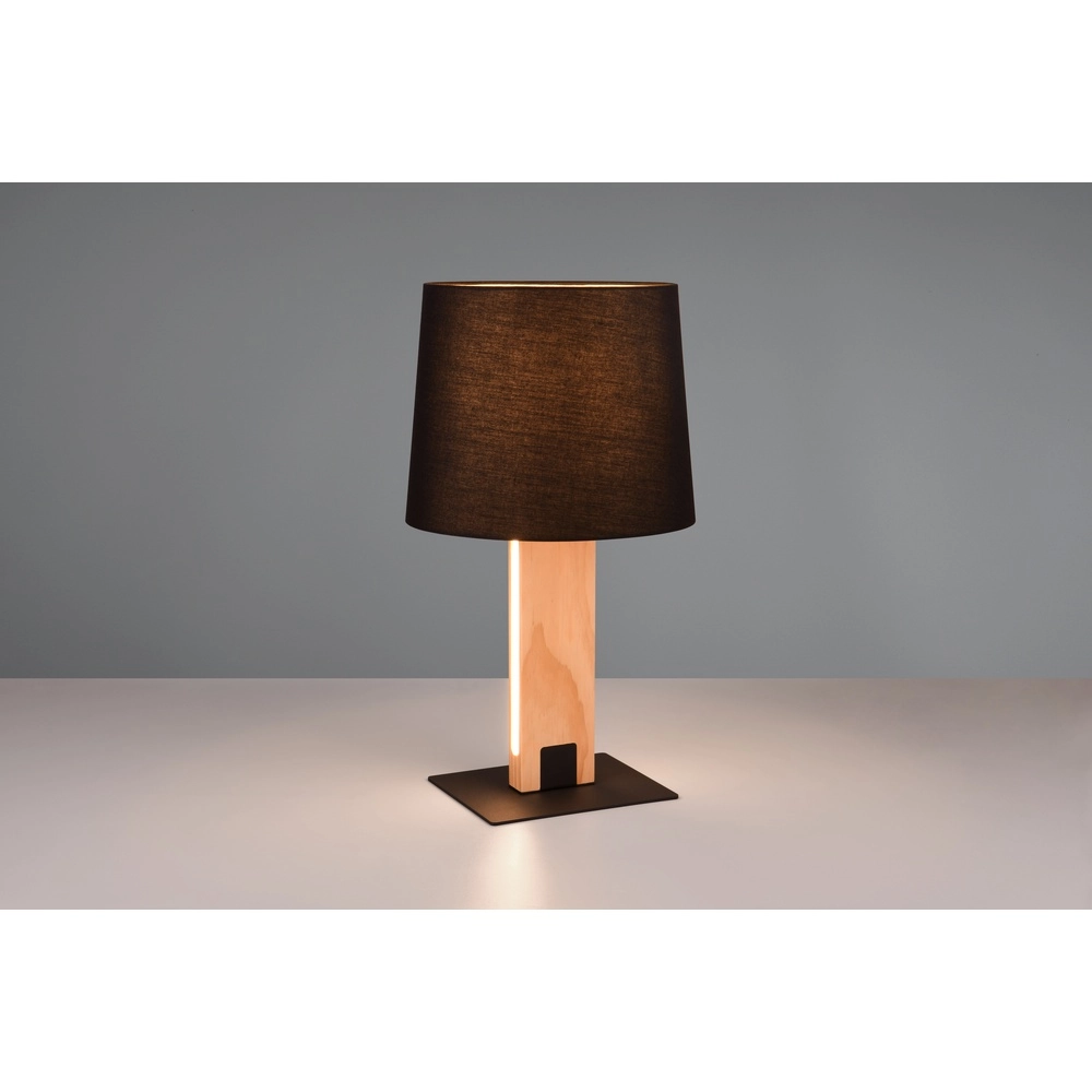 Tischlampe Rahul Design schwarz mit Holz Trio 4017807600469