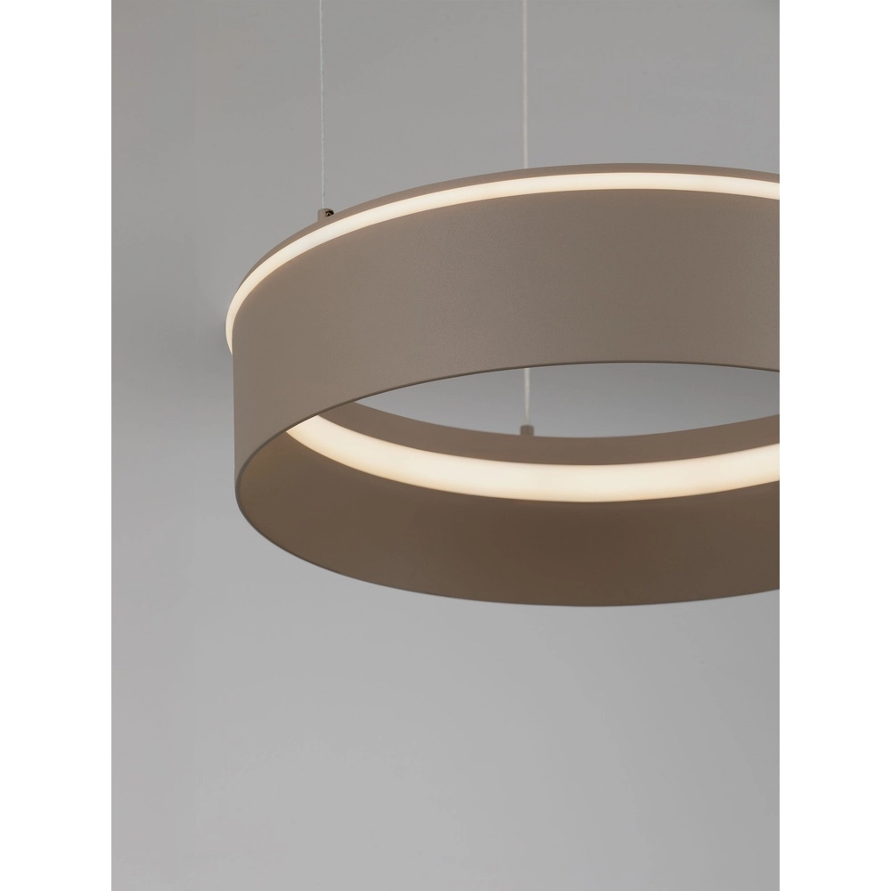 Moderne Pendellampe Olivia sandbraun Ø 40 cm Lyora 5212017494177