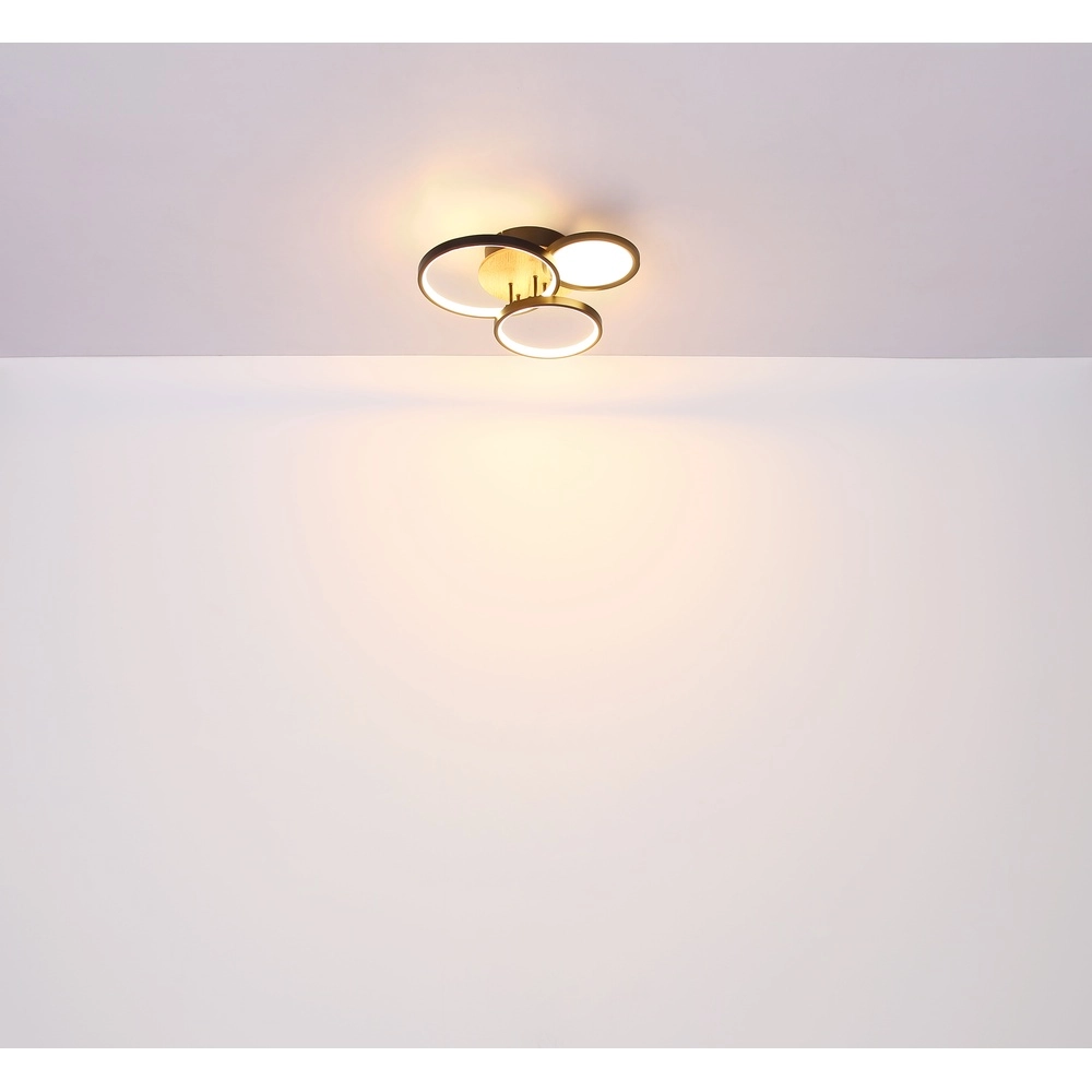 Schwarze Deckenlampe Sid Design mit Holz Globo 9007371436392