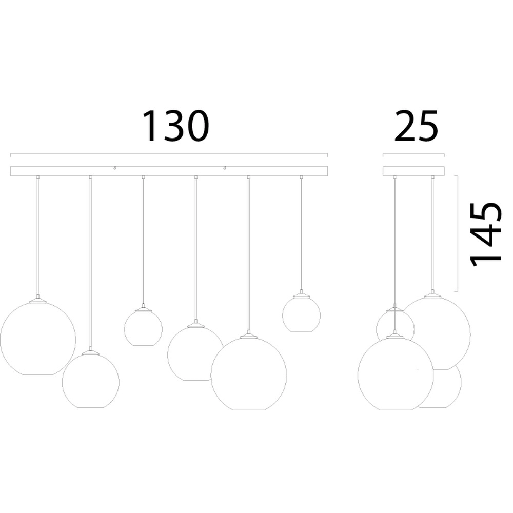 6-Licht Pendellampe Corda Rattan Vario Masterlight 8718121336251