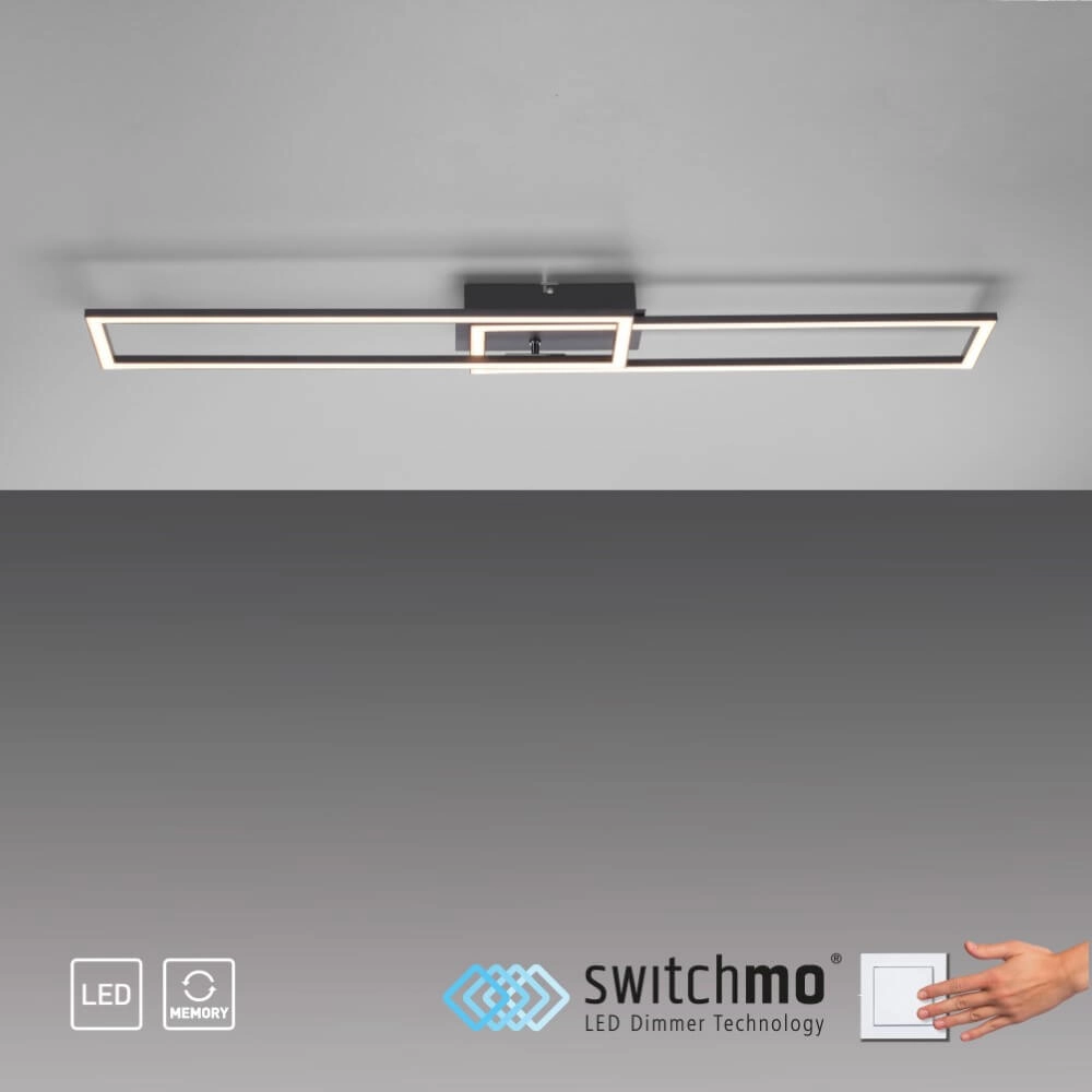 Schwarze LED-Deckenleuchte Iven Paul Neuhaus 4043689981976