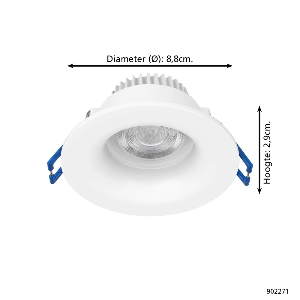 Einbaustrahler Salabate weiß Ø 8,8cm IP65 Eglo 9008606358854