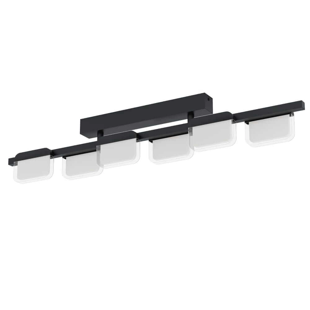 Schwarze Deckenlampe Ervidel mit LED