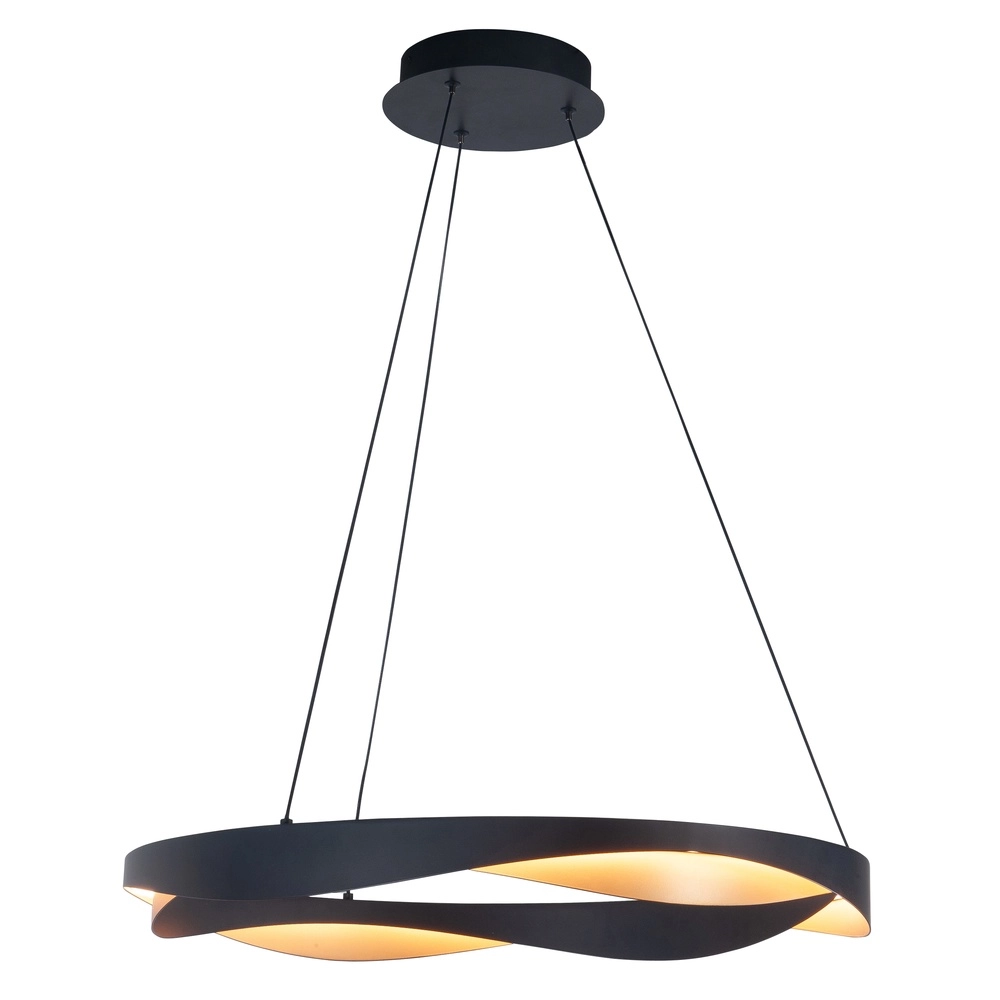 Design-Pendelleuchte Ascoli schwarz mit gold Ø 64cm