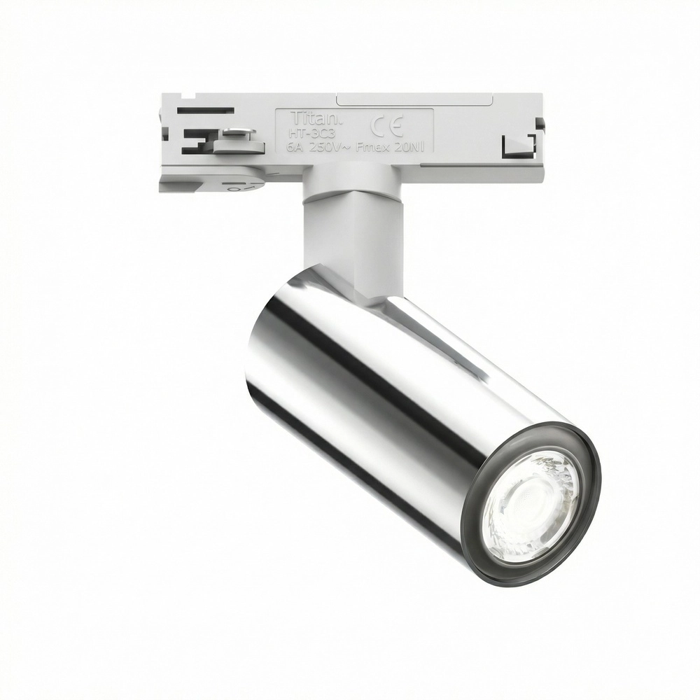 Einphasen-Gleis-Spot Tevo Mini Weiß mit Chrom