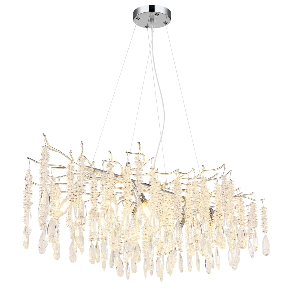 Pendellampe Kinga Silbergrau 100cm