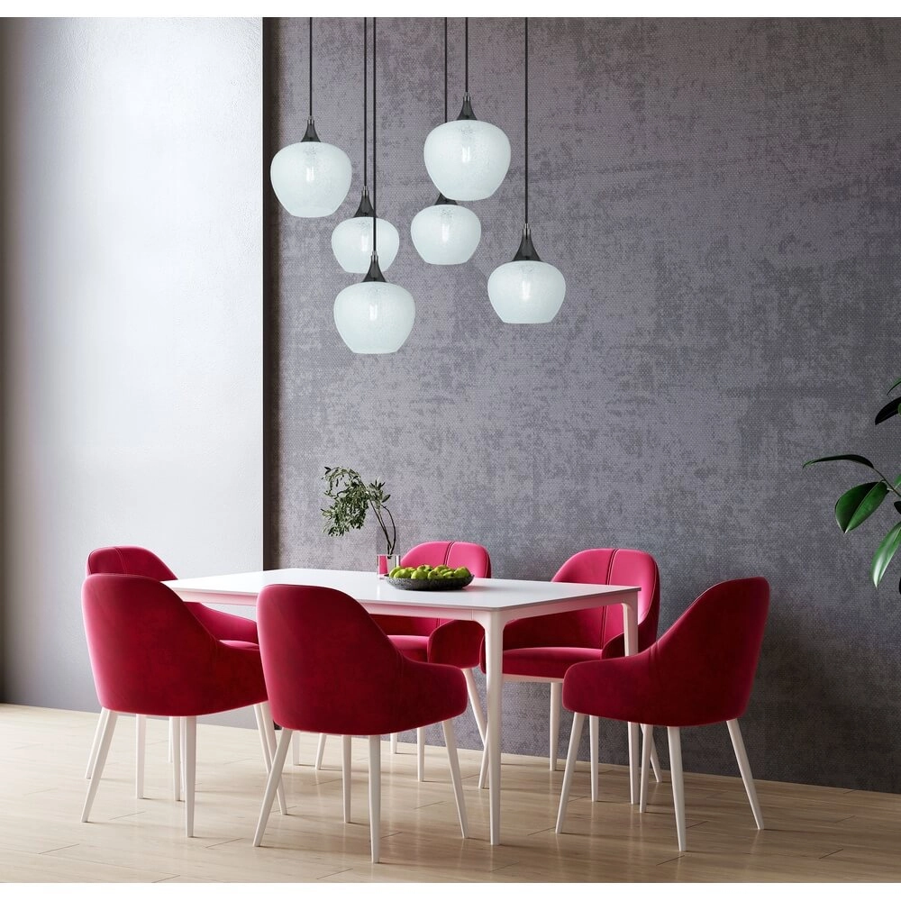 Anthrazit Pendelleuchte Maxy mit weißem Glas 6-flammig Globo 9007371453184
