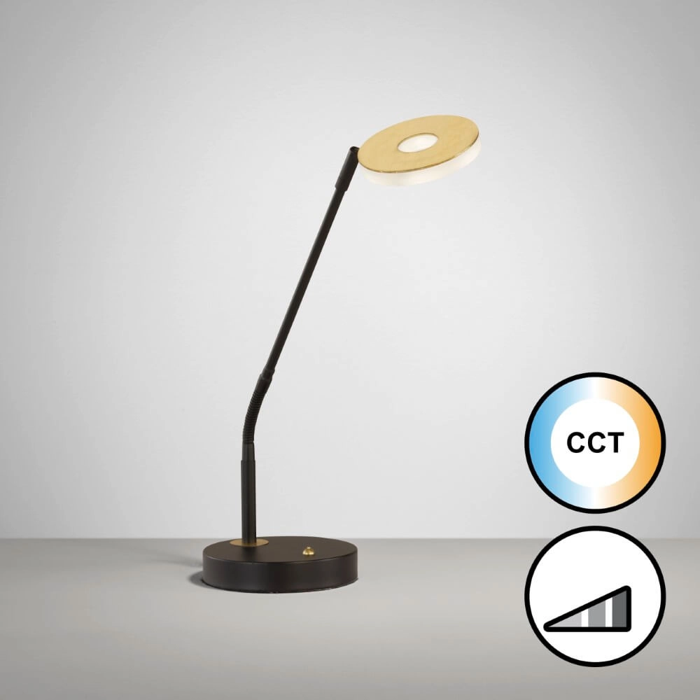 Tischlampe Dent schwarz mit gold Fischer & Honsel 4003694507172