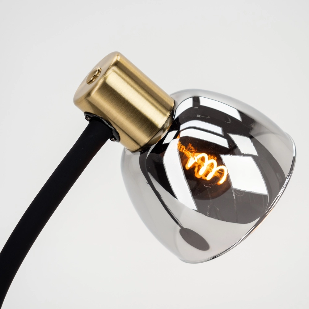 Elegante Schreibtischlampe Macere Gold mit Rauchglas Eglo 9008606304332