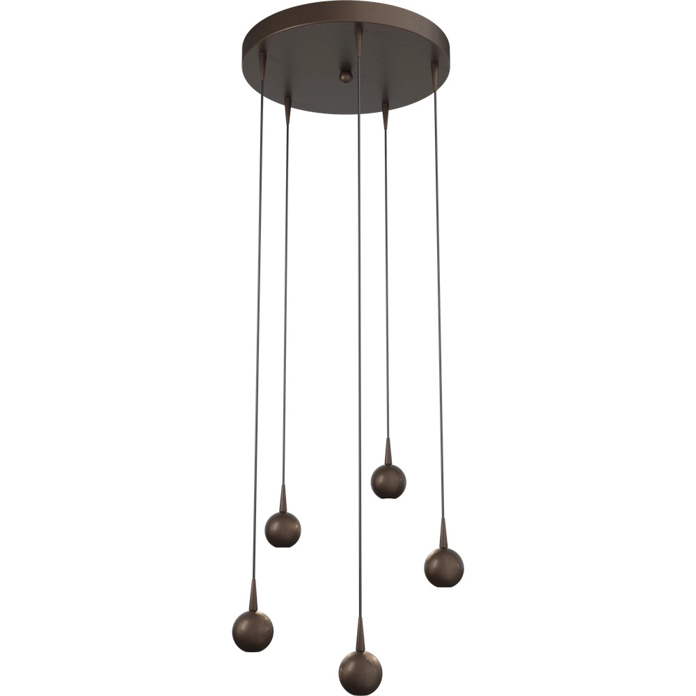 5-Licht Pendellampe Talana kakaobraun Ø 35 cm DTW