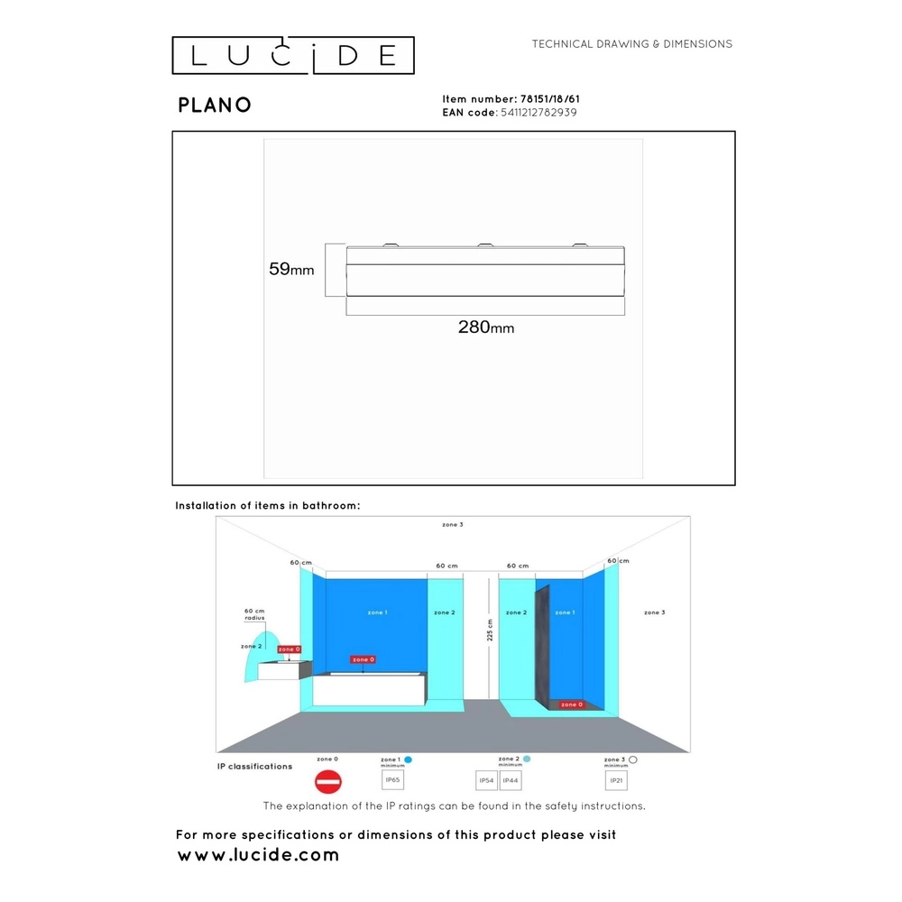 Deckenlicht Plano Ø 28cm Chrom Lucide 5411212782939