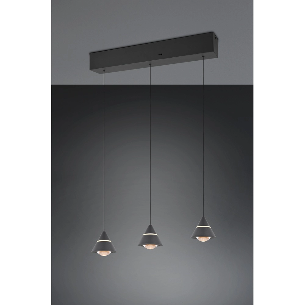 Design-Pendelleuchte Romeo 3-flammig schwarz Trio 4017807667769