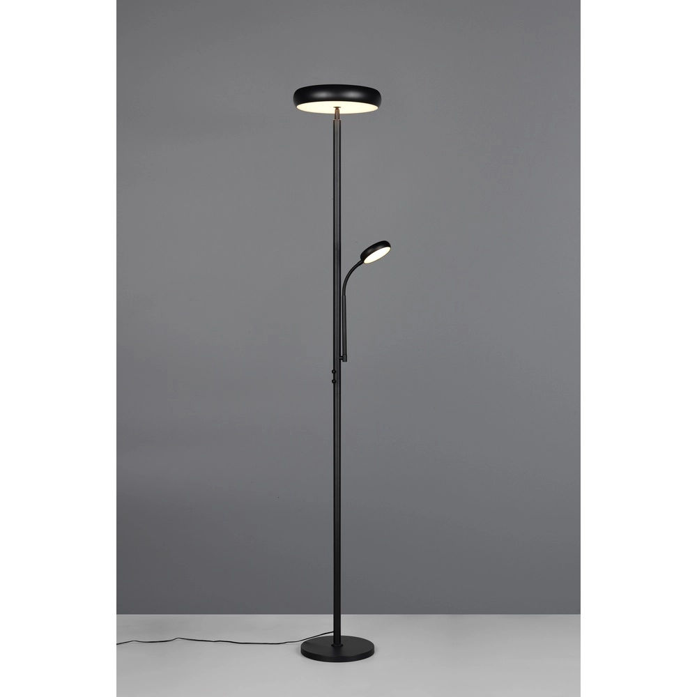 Stehlampe Palermo schwarz mit Leselampe Trio 4017807641363
