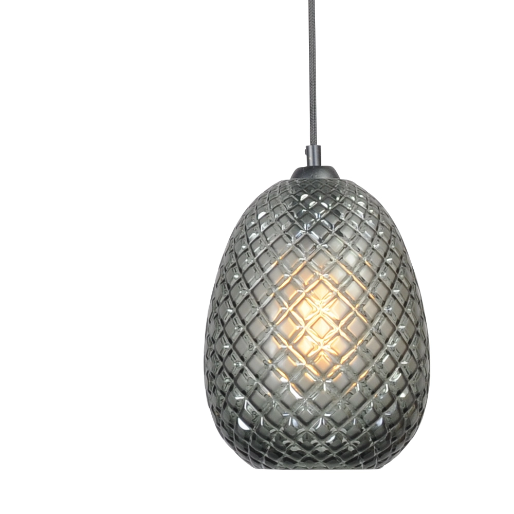 Schwarze Hängelampe Pineapple 4-flammig mit Rauchglas Masterlight 8718121209388