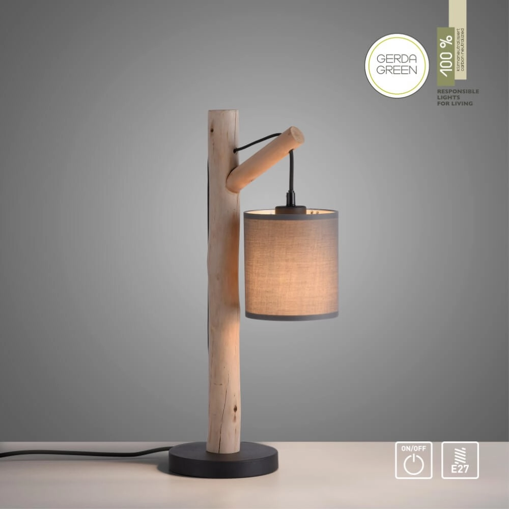 Ländliche Tischlampe Green Tribu Taupe Just Light 4043689995188