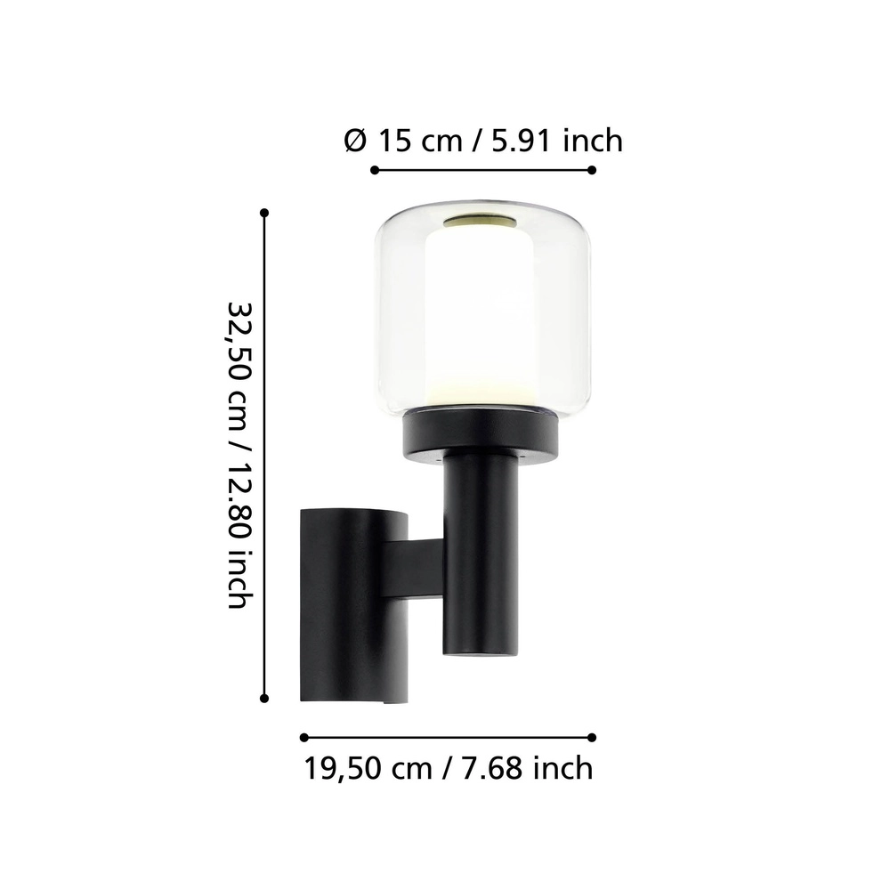 Design-Wandlampe Poliento Schwarz Eglo 4046806039505