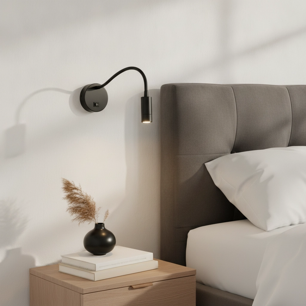 Schwarze Wandlampe Flexi-C Flexibel einstellbar