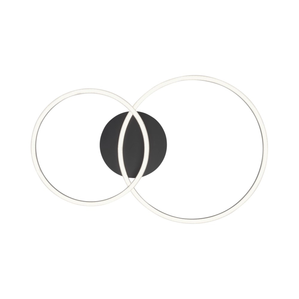 Deckenleuchte Ivanka 2-Ring schwarz Just Light 4043689970536