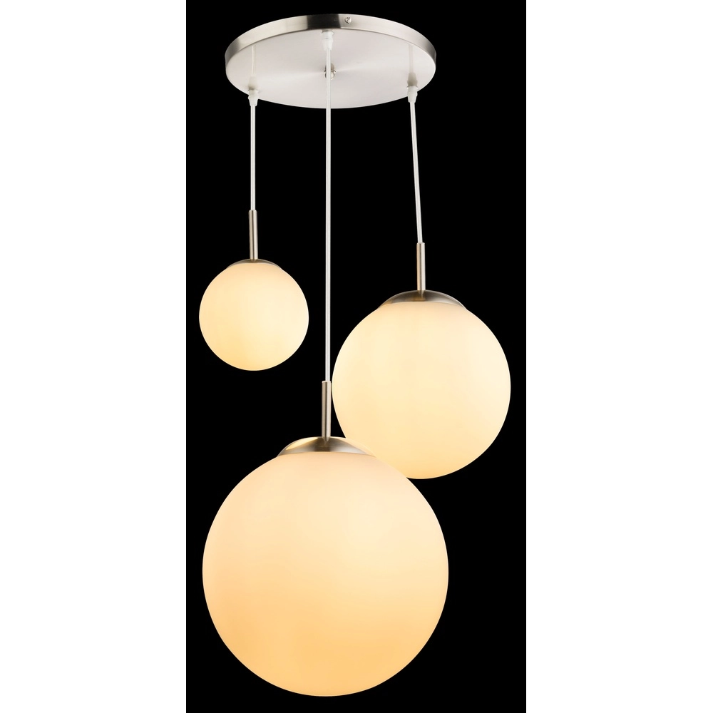 Design-Pendellampe Joel Nickel mit Weiß Globo 9007371355044