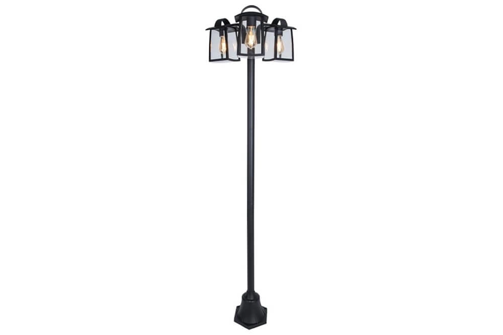 Schöne Gartenlampe Kelsey schwarz 3-flammig