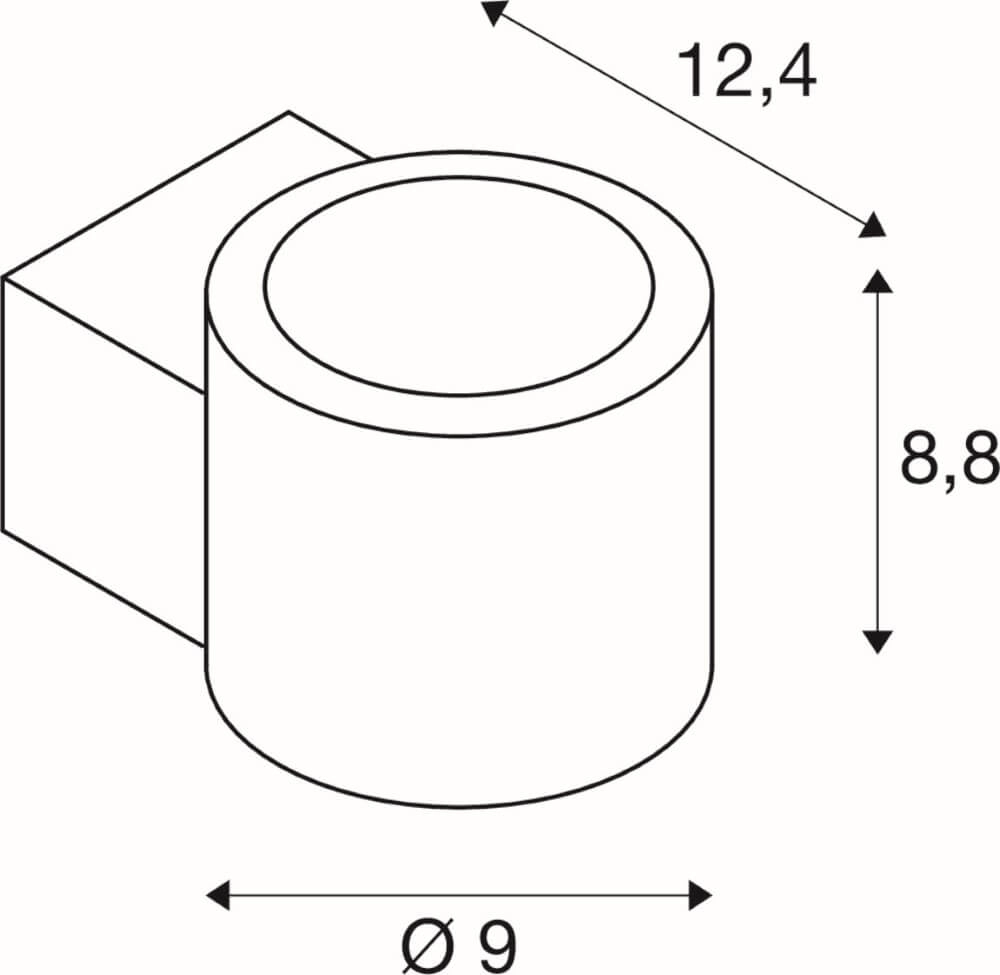 Dimm-zu-Warm-Wandstrahler Oculus Schwarz SLV 4024163263863