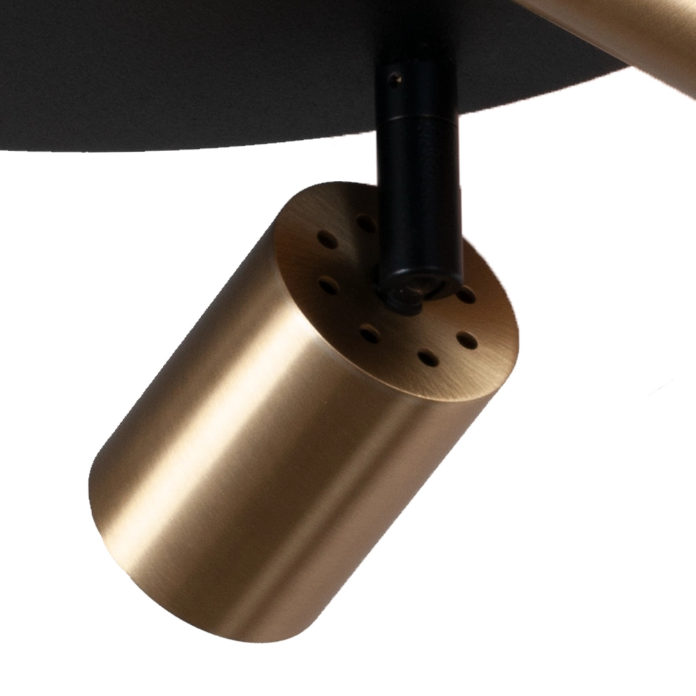 Schwarze Deckenlampe Bounce mit 3 Goldflecken Masterlight 8718121209951