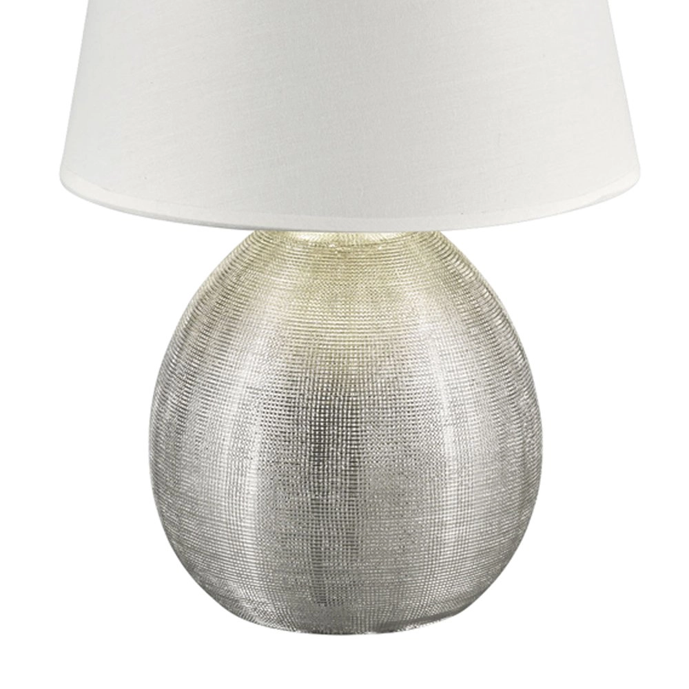 Tischlampe Luxor 35 cm Silber mit Weiß Trio 4017807346015