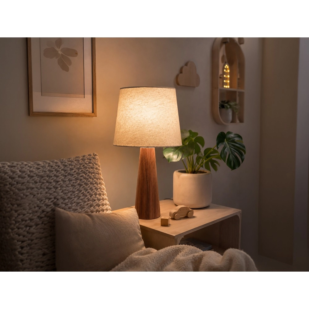 Landtischlampe Patemsico Braun mit Kapuze