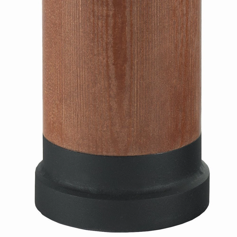 Ländliche Terrassenlampe Selhalm 49cm schwarz mit Holz Franssen 7042891450666