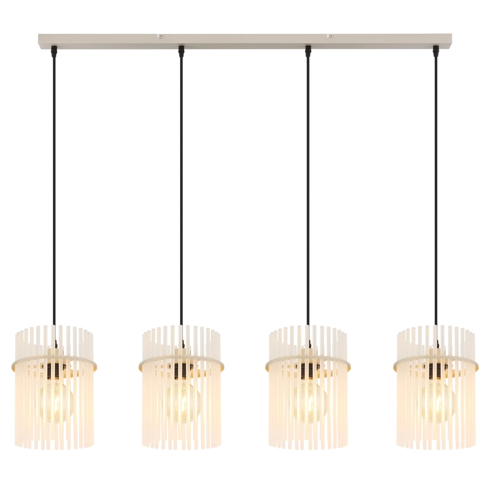 4-flammige Pendelleuchte Gorley sandbraun mit Glas Globo 9007371572717