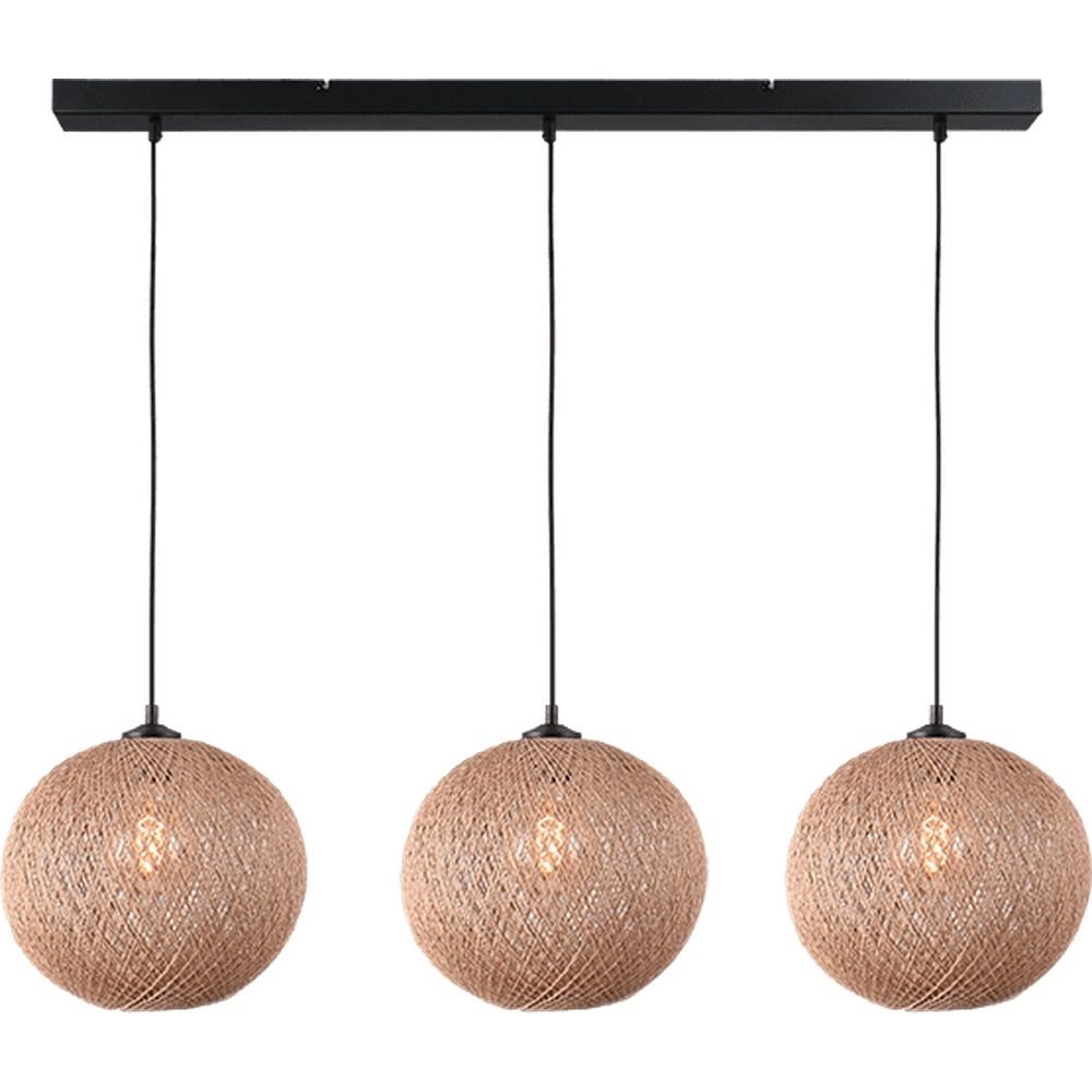 3-Licht Pendellampe Corda Rattan Ø 30cm