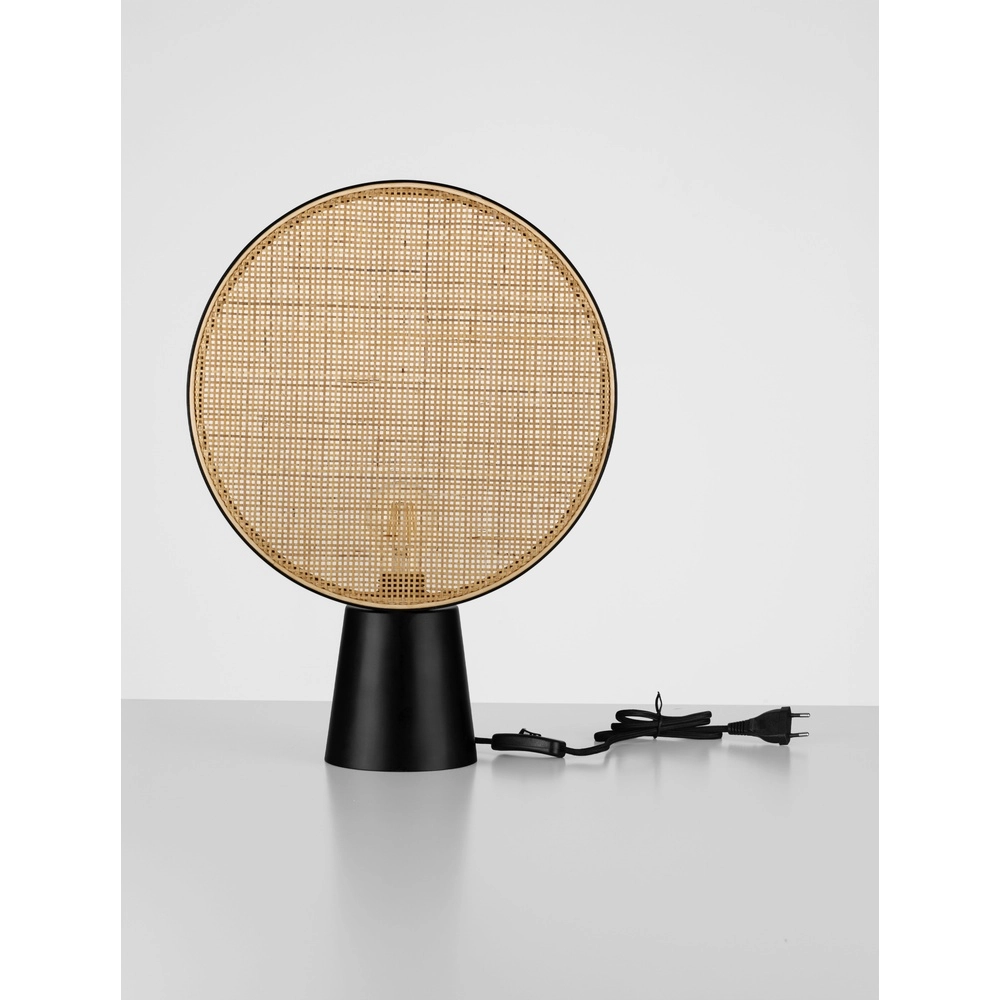 Tischlampe Tiera Ø 35cm Rattan mit schwarz Lyora 5212017477552