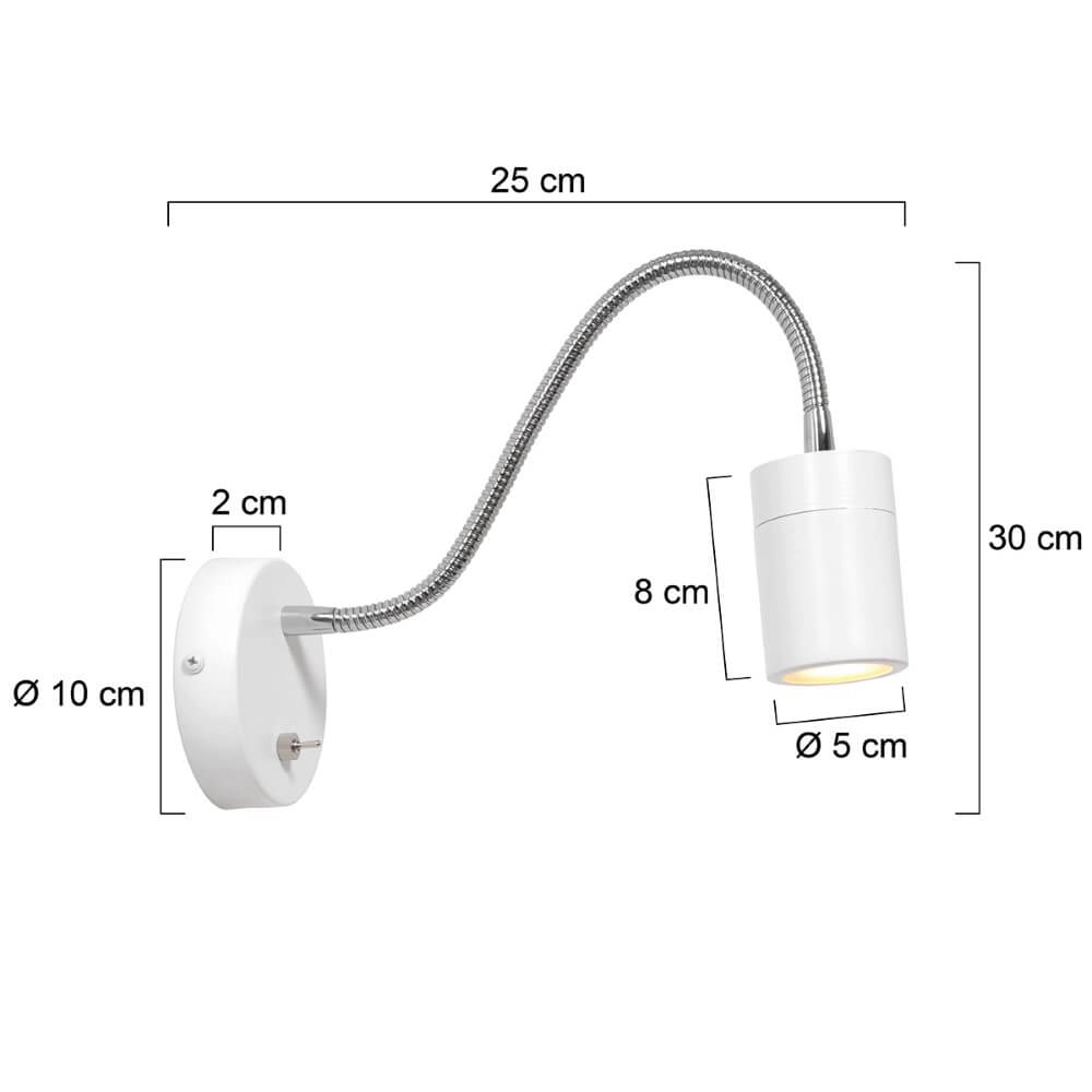 Nachttischlampe flexibel Upround Weiß Steinhauer 8712746161366
