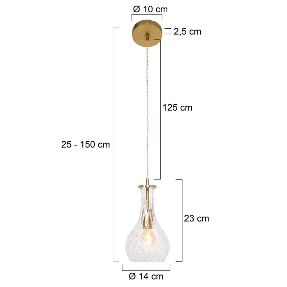 Klassische Hängelampe Grazioglass Ø 14cm Steinhauer 8712746166323