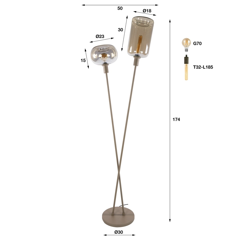 Moderne Stehlampe Serene Sandbraun Lyora 8716803514744