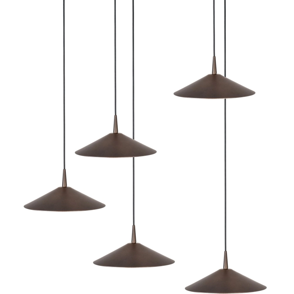 5-Licht Pendellampe Ceppo Kakaobraun Ø 22 cm rund Masterlight 8718121358772