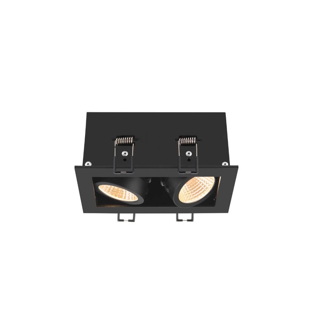 Quadratischer LED-Einbaustrahler Kadux Double 2x LED - schwarz - 3000K