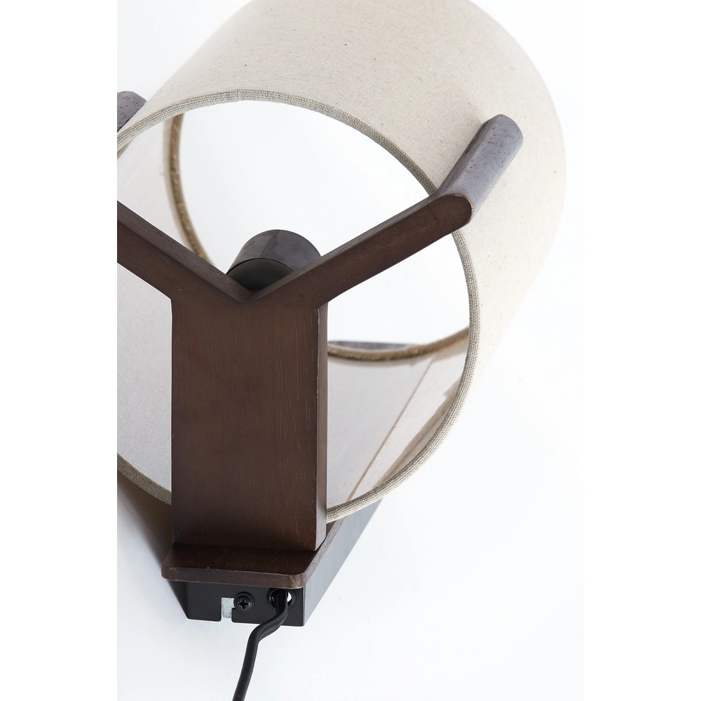 Wandlampe im dänischen Design Litto Walnussbraun mit Leinen Light & Living 8717807792732