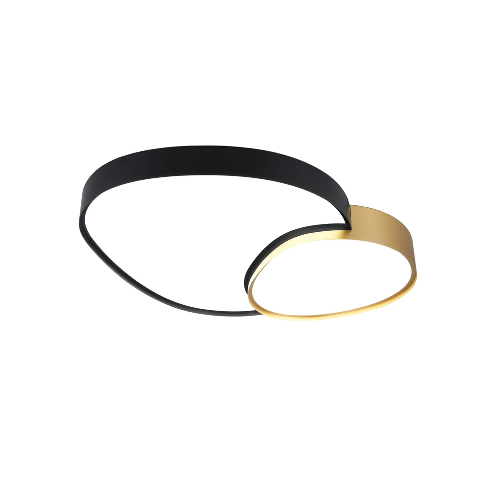 Organische Deckenleuchte Rise 77cm schwarz mit gold Trio 4017807600629
