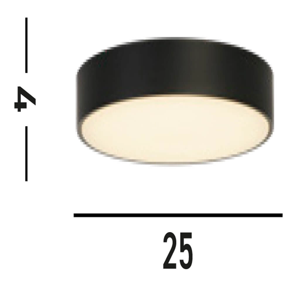 Deckenlampe Palma Schwarz mit weißem Fenster Searchlight 5053423273303