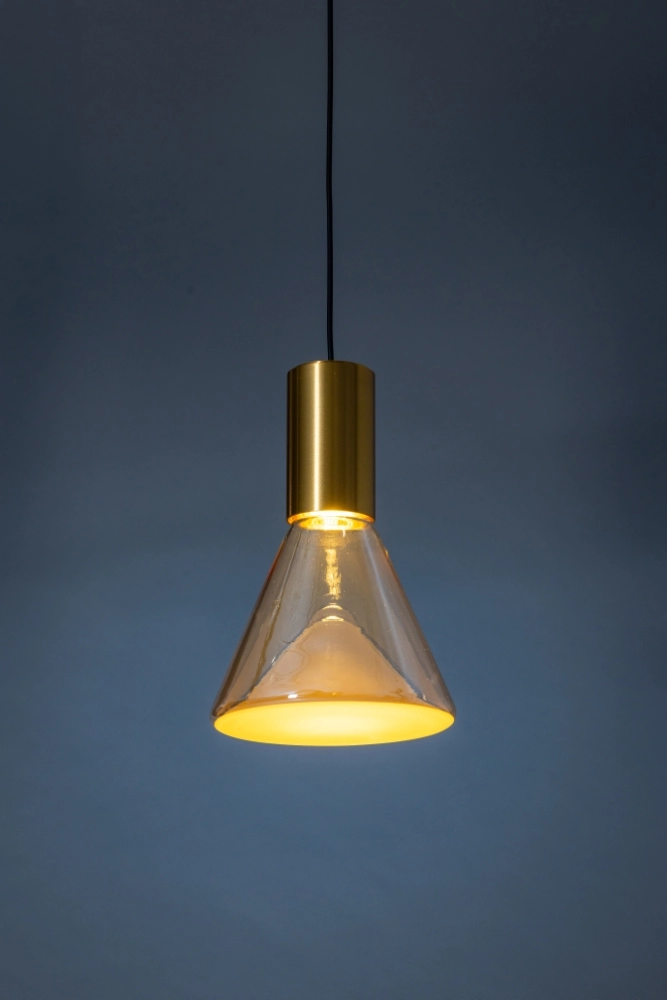 Essaal-Pendellampe Lisa Gold mit bernsteinfarbenem Glas ETH 8720195310198