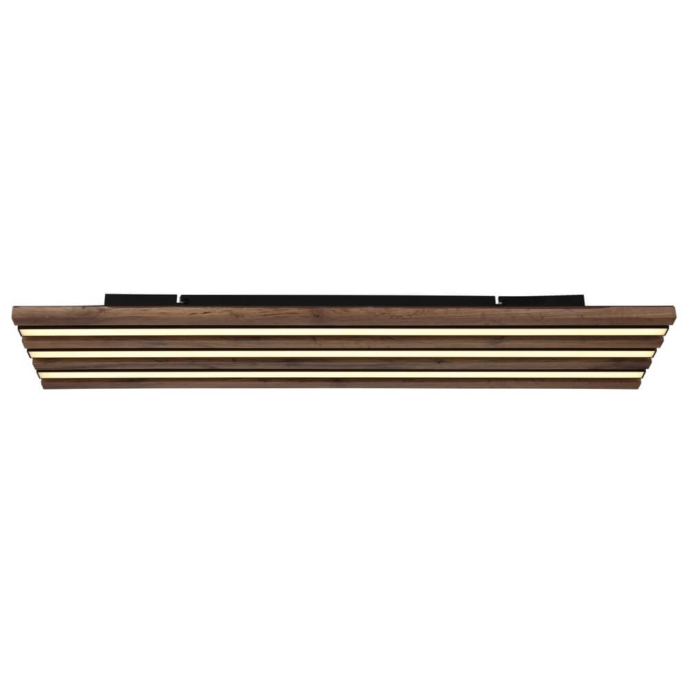 Deckenlampe Hayden schwarz mit Holz 80cm Globo 9007371519644