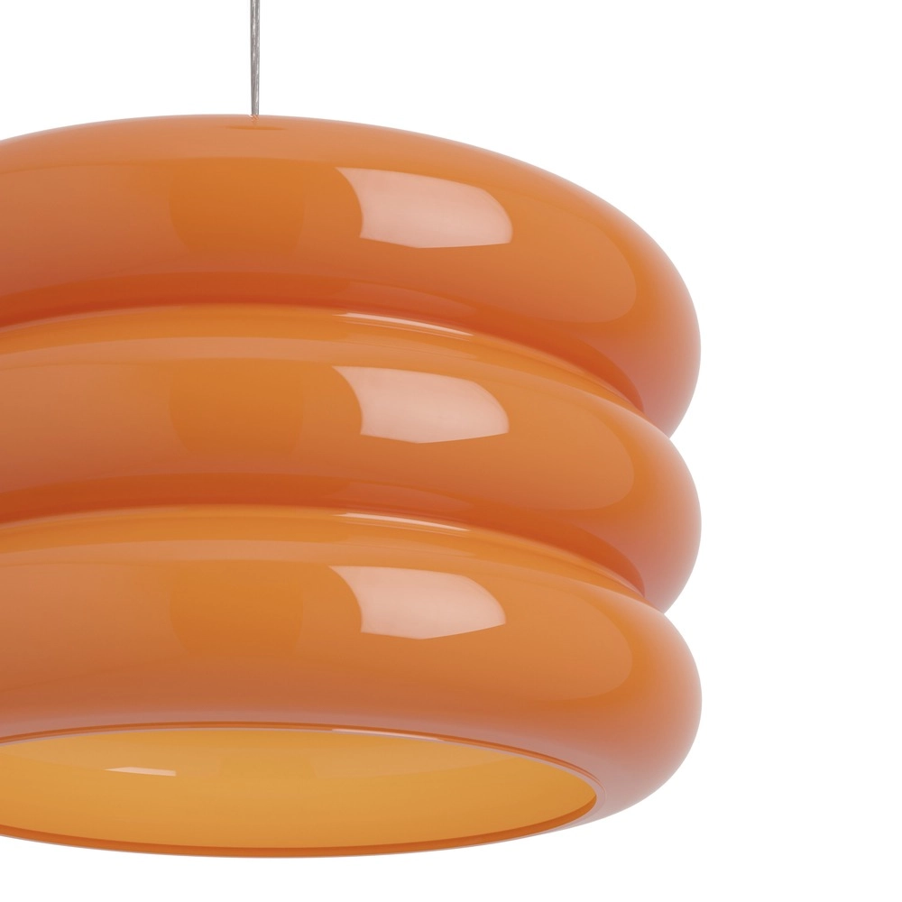 Design-Pendellampe Tortora Chrom mit orangefarbenem Ø 30cm